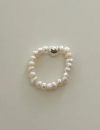 Merry Shop Pearl Ring Silver 925 Freshwater Pearl Women's Friendship Ring