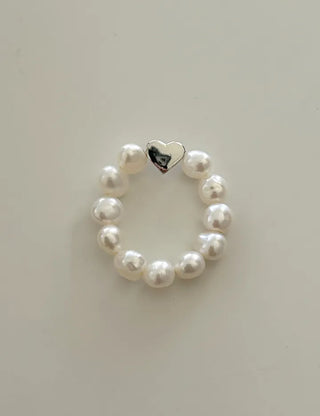 Merry Shop Pearl Ring Silver 925 Freshwater Pearl Women's Friendship Ring