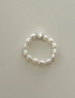 Merry Shop Pearl Ring Silver 925 Freshwater Pearl Women's Friendship Ring