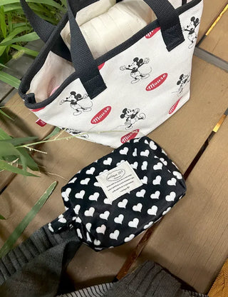 Mary Shop Pouch Heart Fur Handle Cosmetic Mini Bag