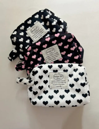 Mary Shop Pouch Heart Fur Handle Cosmetic Mini Bag