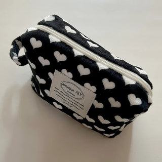 Mary Shop Pouch Heart Fur Handle Cosmetic Mini Bag