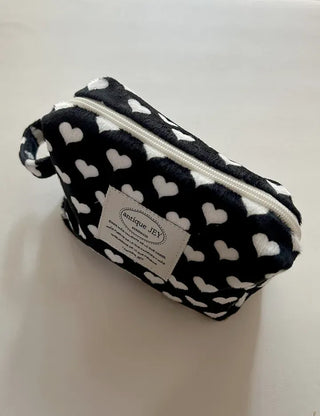 Mary Shop Pouch Heart Fur Handle Cosmetic Mini Bag