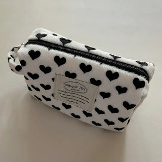 Mary Shop Pouch Heart Fur Handle Cosmetic Mini Bag