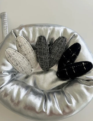 Merry Shop Hairpin 1+1 Set Tweed Snap Oval Mini