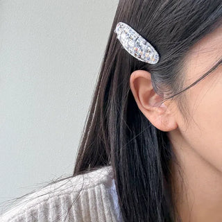 Merry Shop Hairpin 1+1 Set Tweed Snap Oval Mini