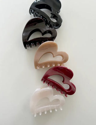 Mary Shop Hairpin Modern Heart Half-Up Mini Claw Clip