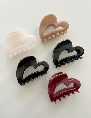 Mary Shop Hairpin Modern Heart Half-Up Mini Claw Clip