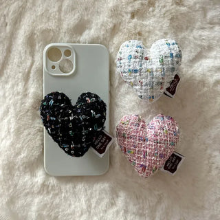 Tweed Heart Cushion Phone Case Smart Talk