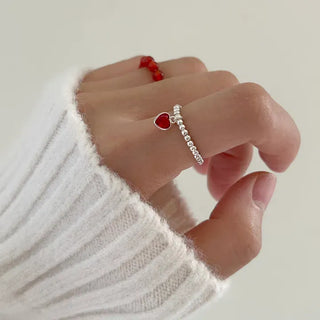 Mary Shop Silver Ring Crystal Heart 925 Women's Silver Ring