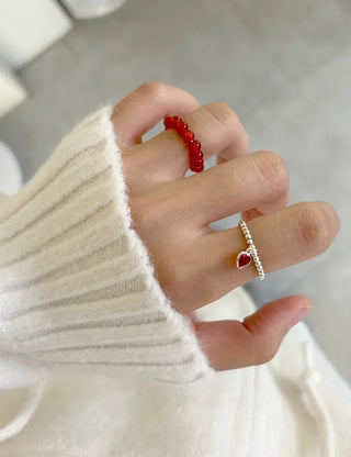 Mary Shop Silver Ring Crystal Heart 925 Women's Silver Ring