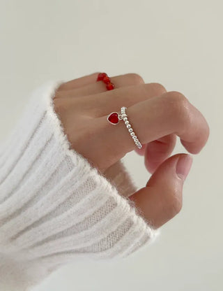 Mary Shop Silver Ring Crystal Heart 925 Women's Silver Ring