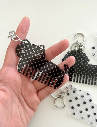 Merry Shop keyholder hair comb keyring cat dog