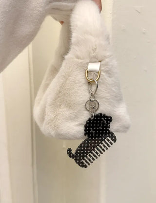 Merry Shop keyholder hair comb keyring cat dog