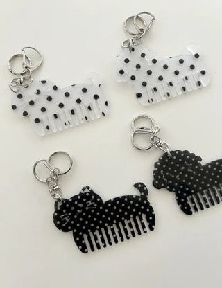 Merry Shop keyholder hair comb keyring cat dog