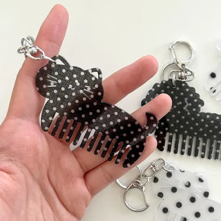 Merry Shop keyholder hair comb keyring cat dog