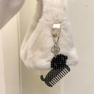 Merry Shop keyholder hair comb keyring cat dog
