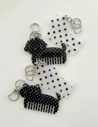 Merry Shop keyholder hair comb keyring cat dog