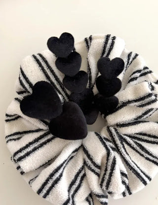 Merry Shop Year-End Look Hairpin Corduroy Velvet Heart Side Hairpin