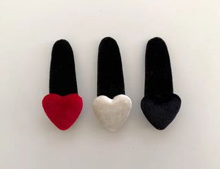 Merry Shop Year-End Look Hairpin Corduroy Velvet Heart Side Hairpin