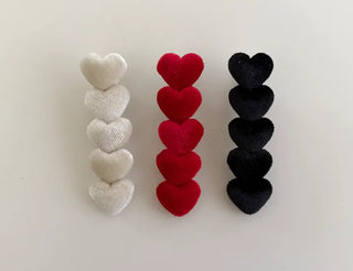 Merry Shop Year-End Look Hairpin Corduroy Velvet Heart Side Hairpin