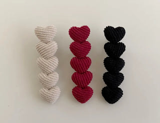 Merry Shop Year-End Look Hairpin Corduroy Velvet Heart Side Hairpin