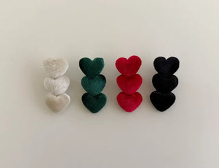 Merry Shop Year-End Look Hairpin Corduroy Velvet Heart Side Hairpin