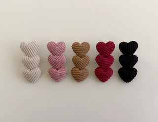 Merry Shop Year-End Look Hairpin Corduroy Velvet Heart Side Hairpin