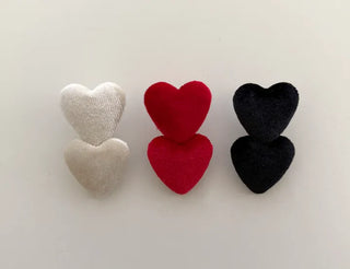 Merry Shop Year-End Look Hairpin Corduroy Velvet Heart Side Hairpin