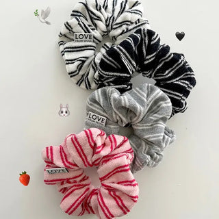 Mary Shop Hair Tie Terry Stripe Scrunchie
