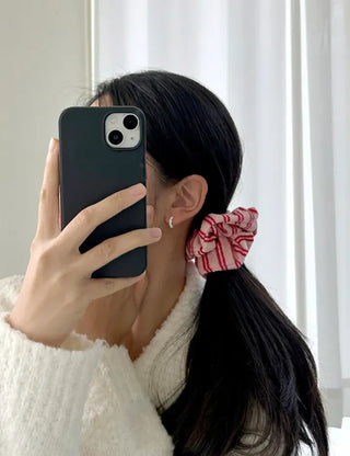 Mary Shop Hair Tie Terry Stripe Scrunchie