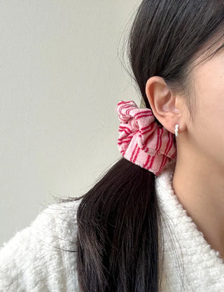 Mary Shop Hair Tie Terry Stripe Scrunchie