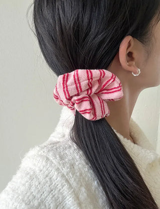 Mary Shop Hair Tie Terry Stripe Scrunchie