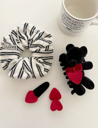 Mary Shop Hair Tie Terry Stripe Scrunchie