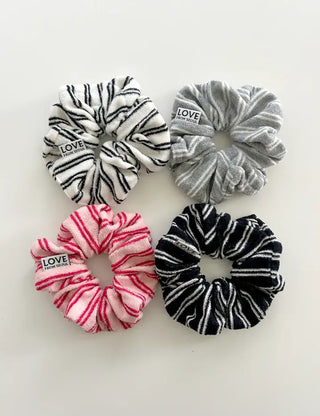 Mary Shop Hair Tie Terry Stripe Scrunchie