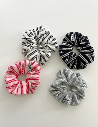 Mary Shop Hair Tie Terry Stripe Scrunchie