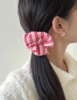Mary Shop Hair Tie Terry Stripe Scrunchie