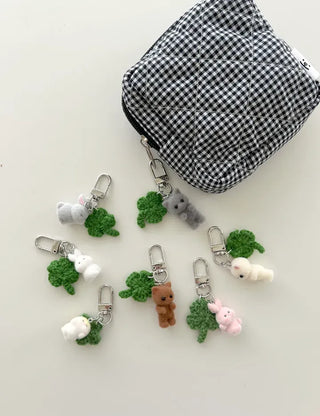 Multipurpose Pouch Check Quilted Fabric Mini
