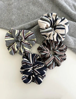 Mary Shop Hair Tie Mix & Match Striped Scrunchie