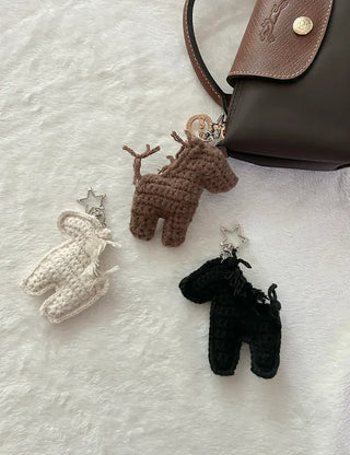 Year of the Horse Keyholder Horse Knitted Doll Keyring Keychain