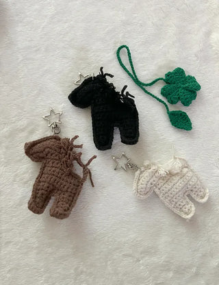 Year of the Horse Keyholder Horse Knitted Doll Keyring Keychain