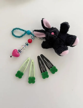 Lucky Item Piece Set Hairpin Four-Leaf Clover Snap Pin Side Hair Pin