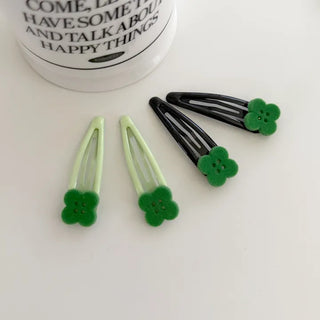 Lucky Item Piece Set Hairpin Four-Leaf Clover Snap Pin Side Hair Pin