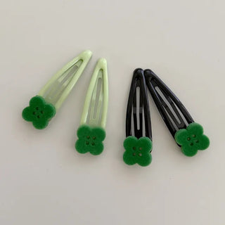 Lucky Item Piece Set Hairpin Four-Leaf Clover Snap Pin Side Hair Pin