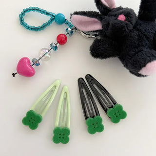 Lucky Item Piece Set Hairpin Four-Leaf Clover Snap Pin Side Hair Pin