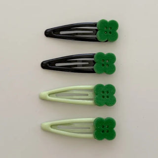 Lucky Item Piece Set Hairpin Four-Leaf Clover Snap Pin Side Hair Pin
