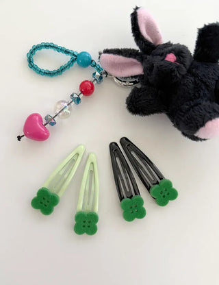 Lucky Item Piece Set Hairpin Four-Leaf Clover Snap Pin Side Hair Pin