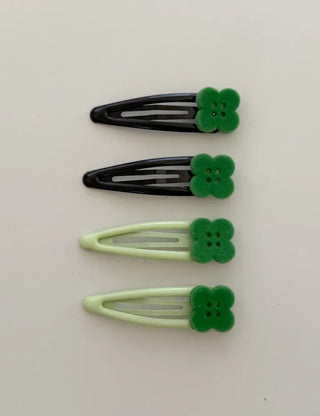 Lucky Item Piece Set Hairpin Four-Leaf Clover Snap Pin Side Hair Pin