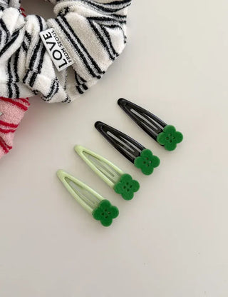 Lucky Item Piece Set Hairpin Four-Leaf Clover Snap Pin Side Hair Pin