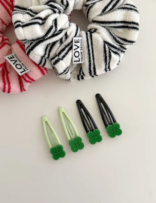Lucky Item Piece Set Hairpin Four-Leaf Clover Snap Pin Side Hair Pin